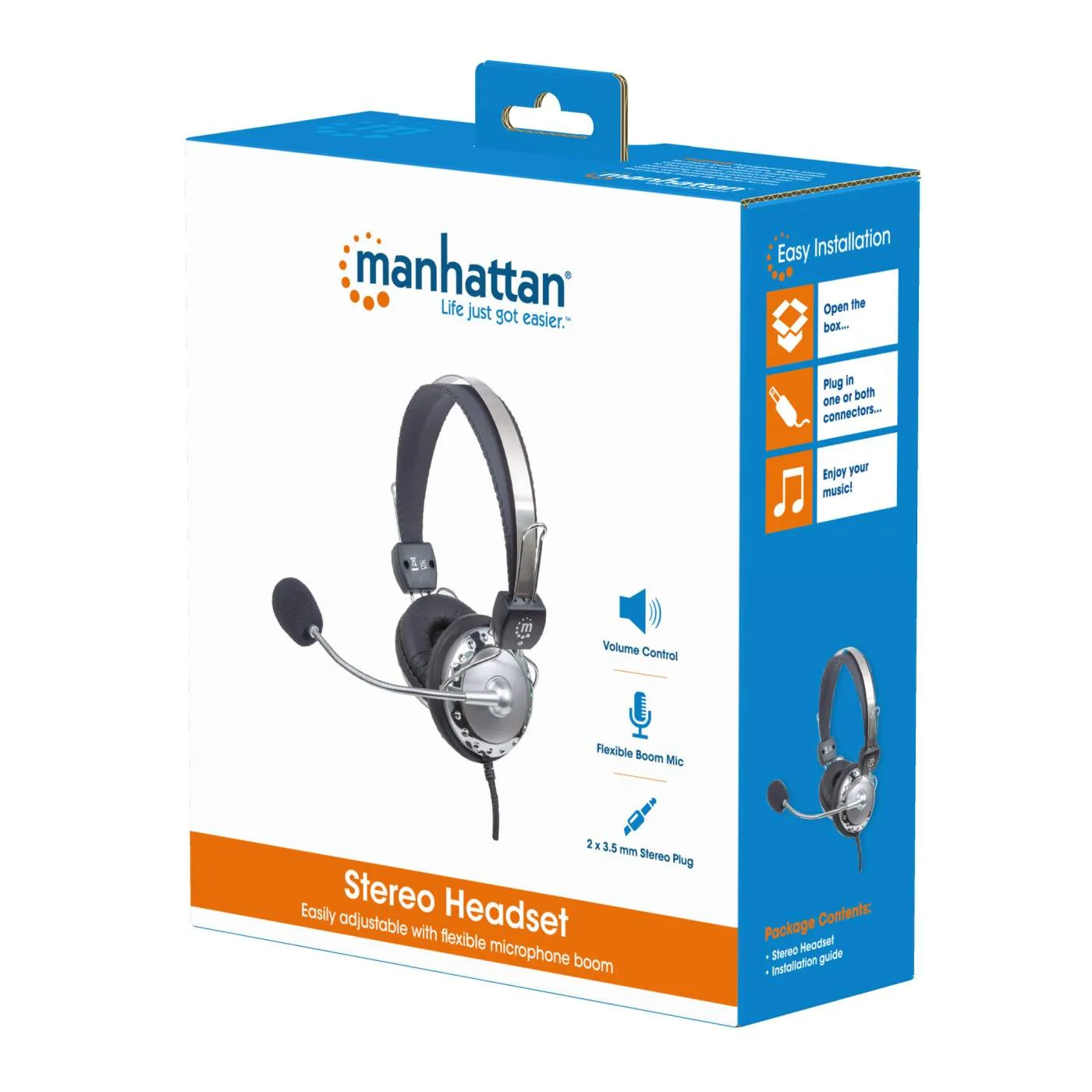 Manhattan Stereo Headset cuffie over-ear argento jack