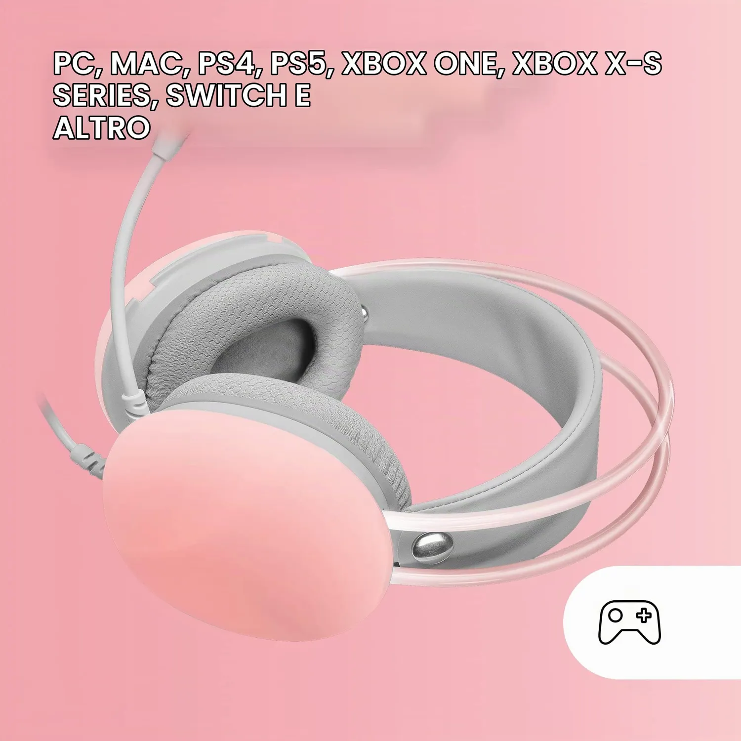 Mars Gaming MH-Glow MHGLOWP cuffie gaming bianco RGB