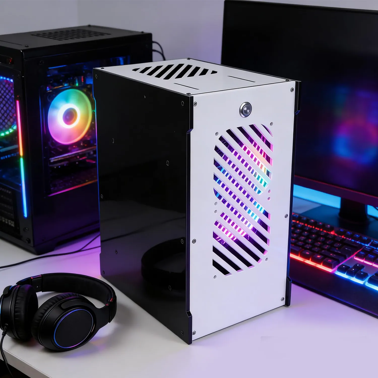 Zunate ITX custodia PC 10,5L acrilico SFX 4 SSD