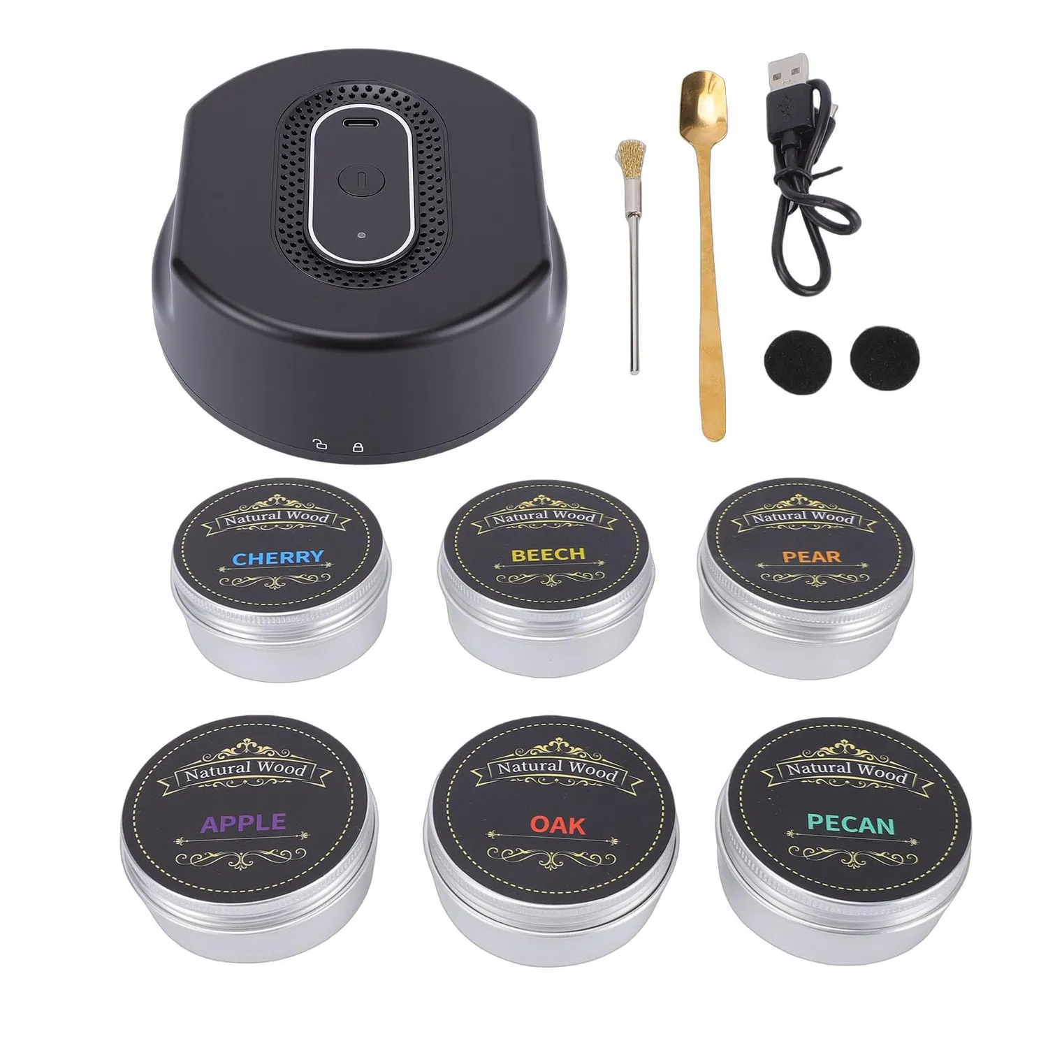 Zunate Kit Affumicatore Cocktail Elettrico 6 Legni