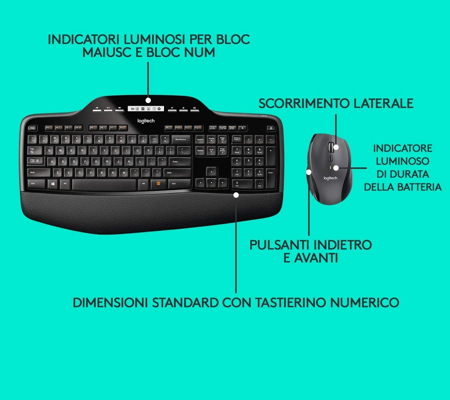 Logitech MK710 combo tastiera mouse wireless ITA QWERTY