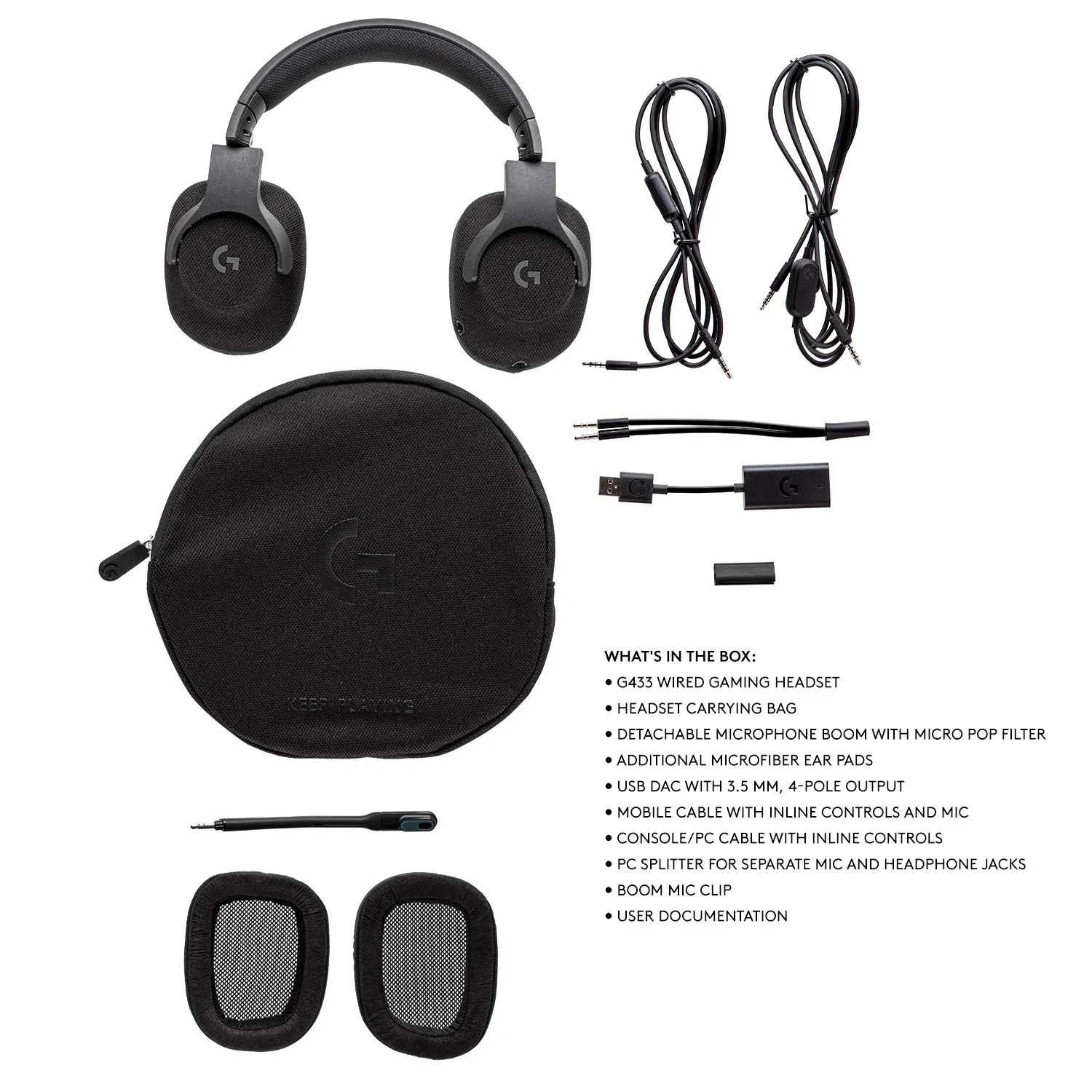 Logitech G433 cuffie gaming con microfono nere