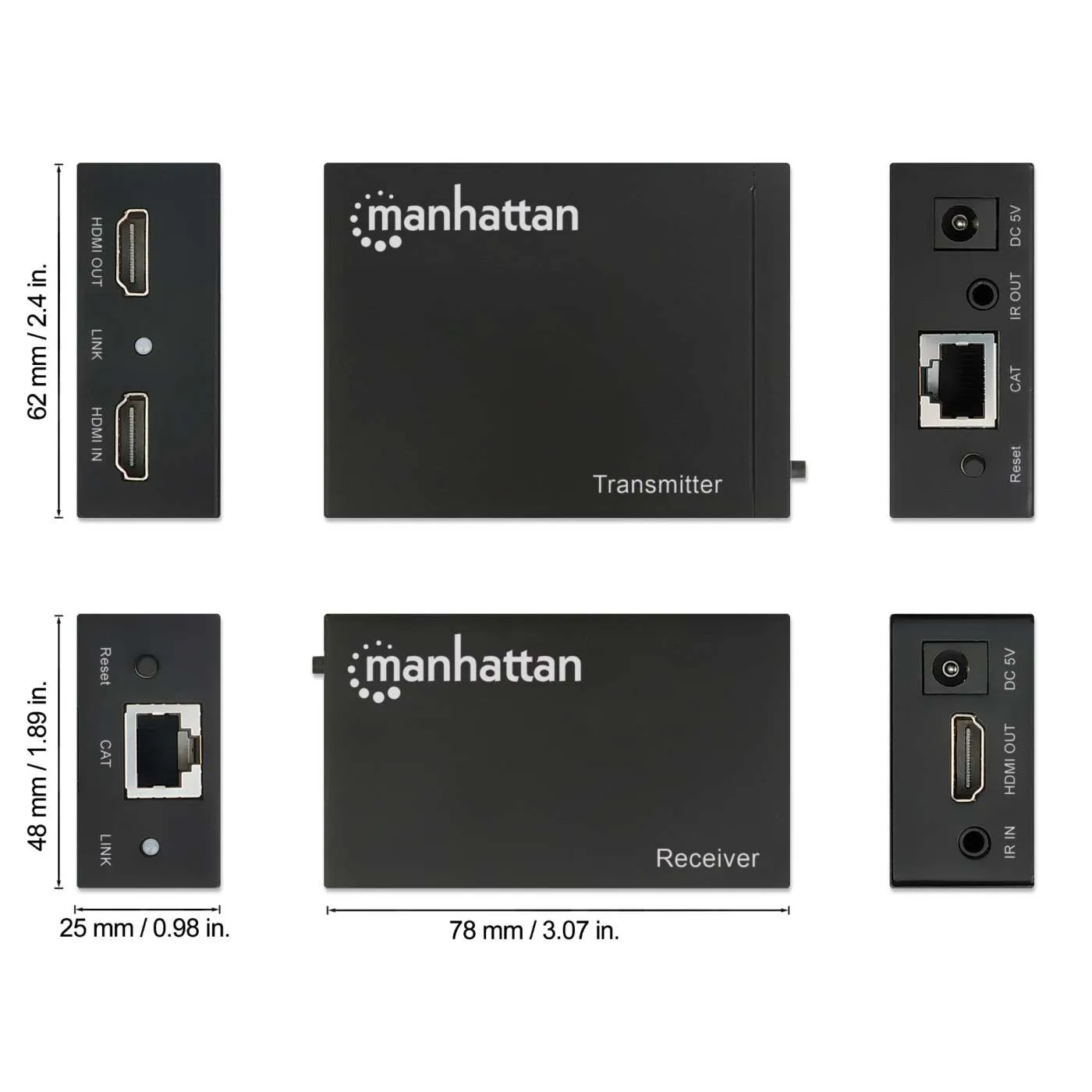 Manhattan Kit extender HDMI over Ethernet 1080p 50 m