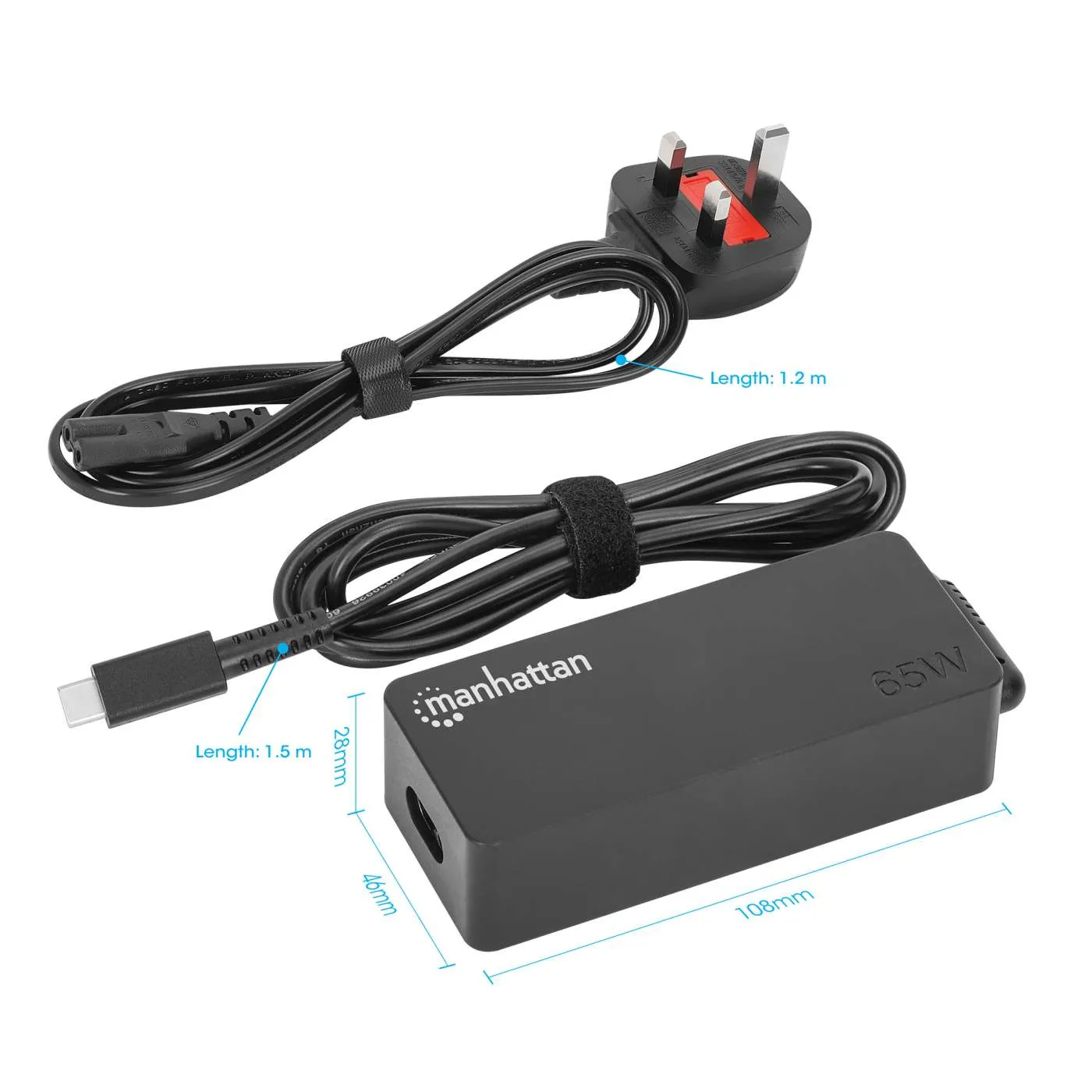 Manhattan caricabatterie laptop USB-C PD 65W con cavo