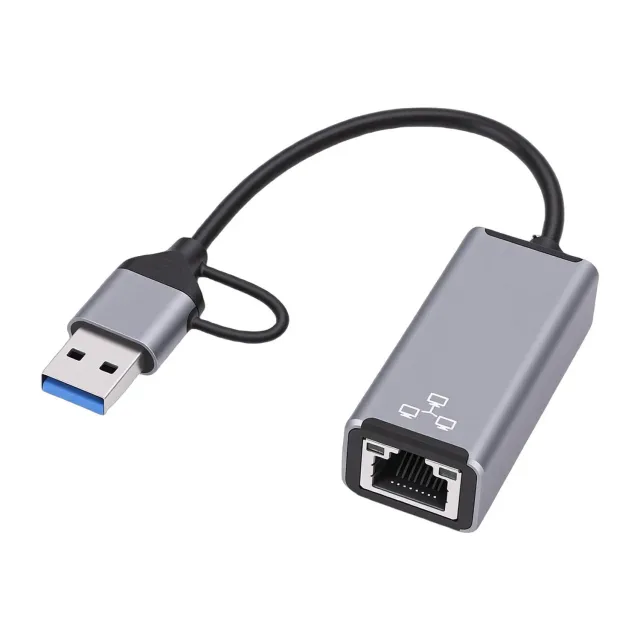 Zunate adattatore USB C Ethernet 100 Mbps RJ45 LED alluminio