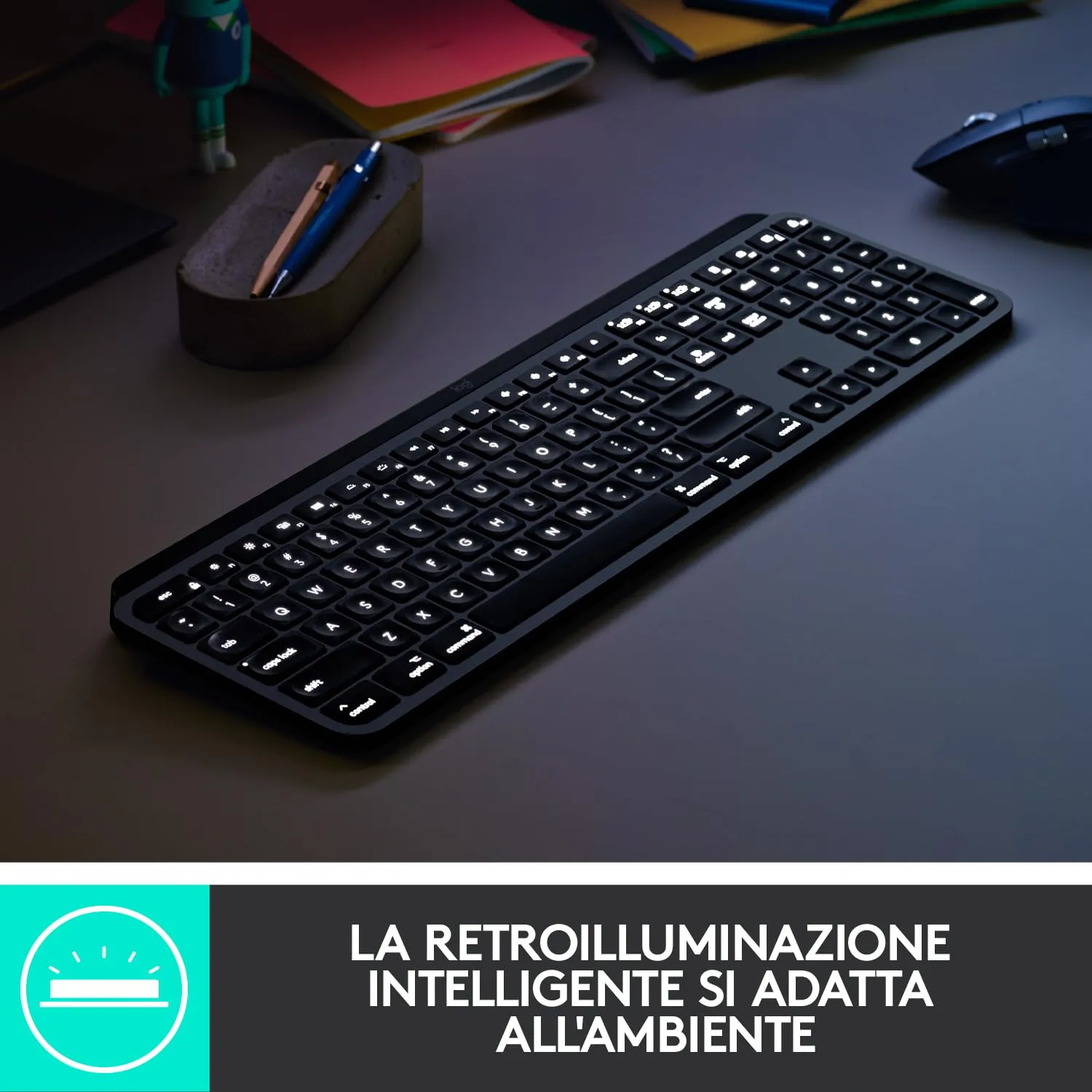 Logitech MX Keys for Mac tastiera wireless grigia retroilluminata