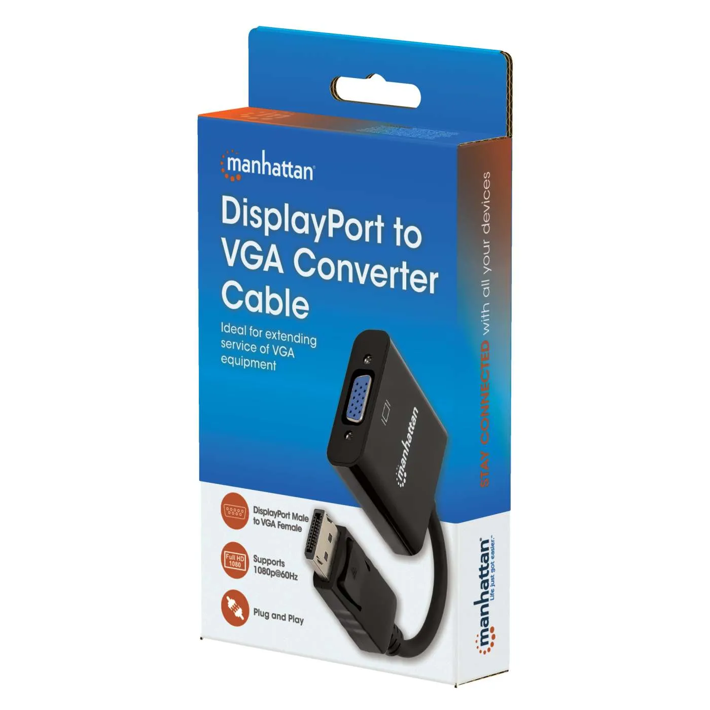 Manhattan adattatore DisplayPort VGA 1080p plug-play