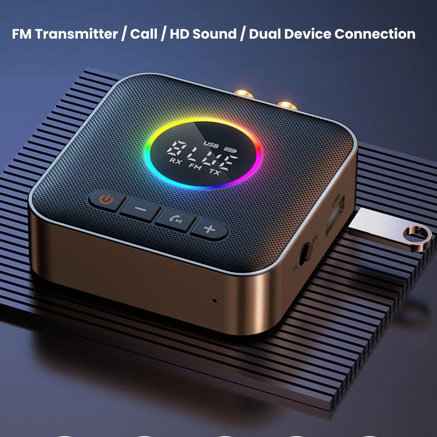Zunate Trasmettitore Ricevitore Bluetooth 6.0 TV 3 in 1 USB AUX