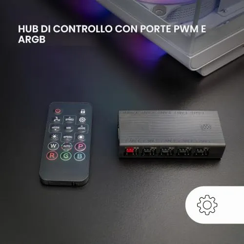 Mars Gaming MF-HUB controller ventole 10x PWM ARGB nero