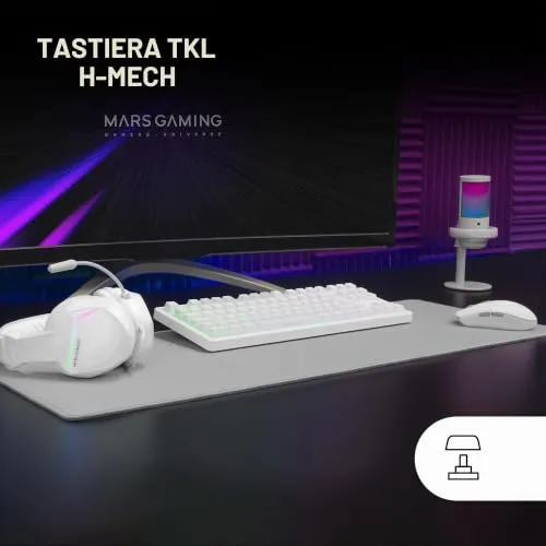 Mars Gaming MCP-RGB3 combo gaming bianco tastiera spagnola