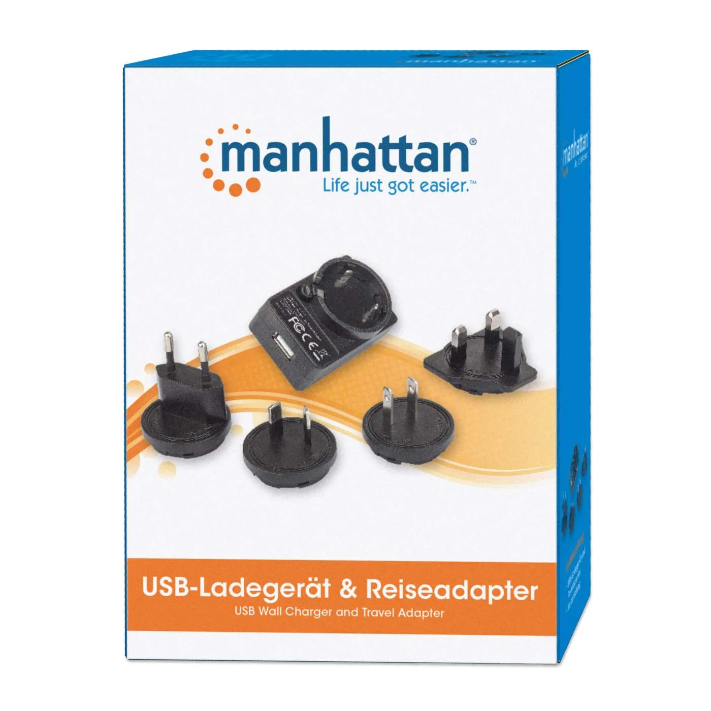 Manhattan Caricatore USB da viaggio con adattatore