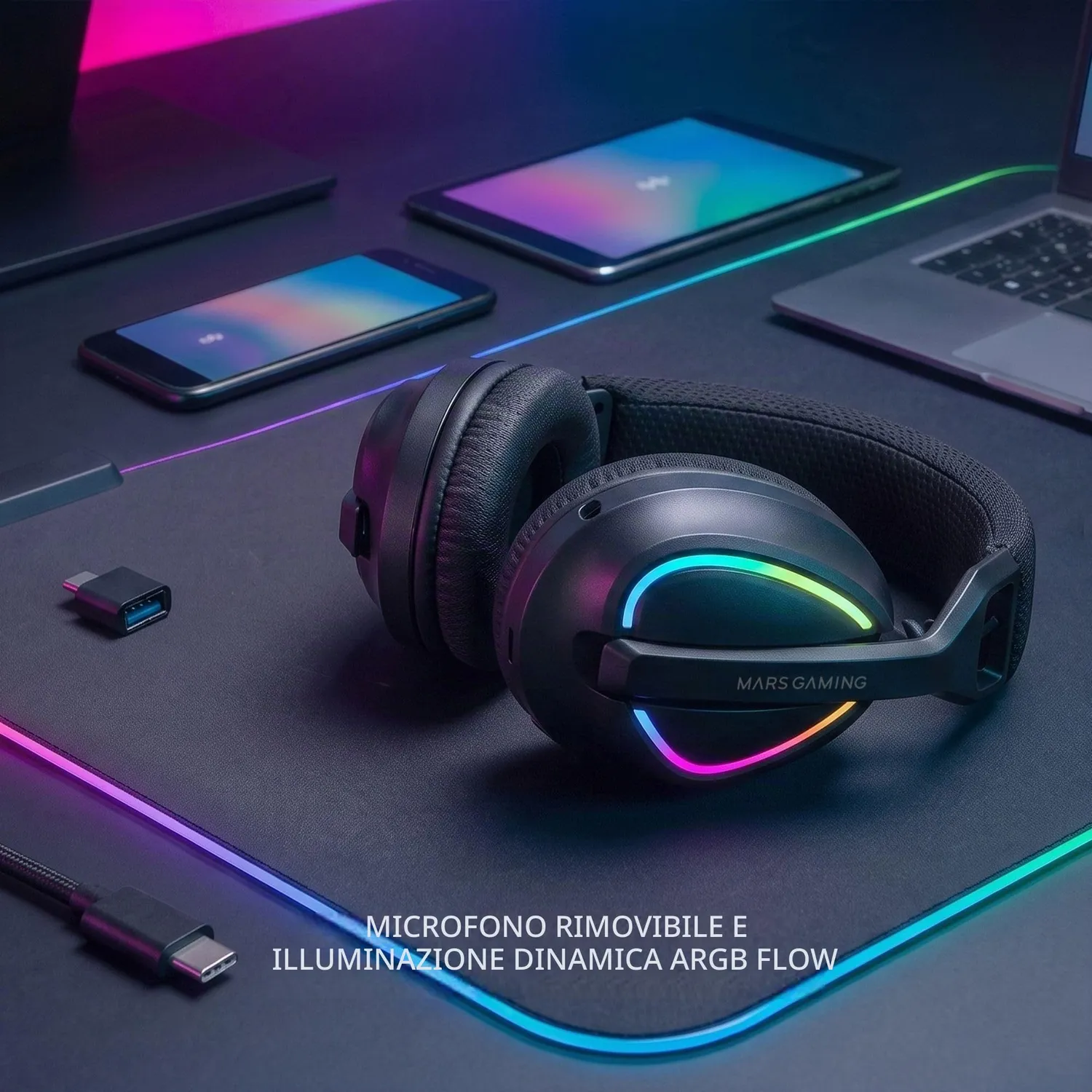 Mars Gaming MHW-QUASAR cuffie gaming wireless nere 50mm