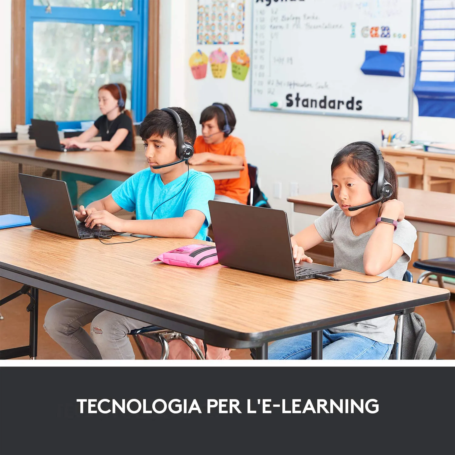 Logitech Education cuffie cablate USB con microfono 85dB