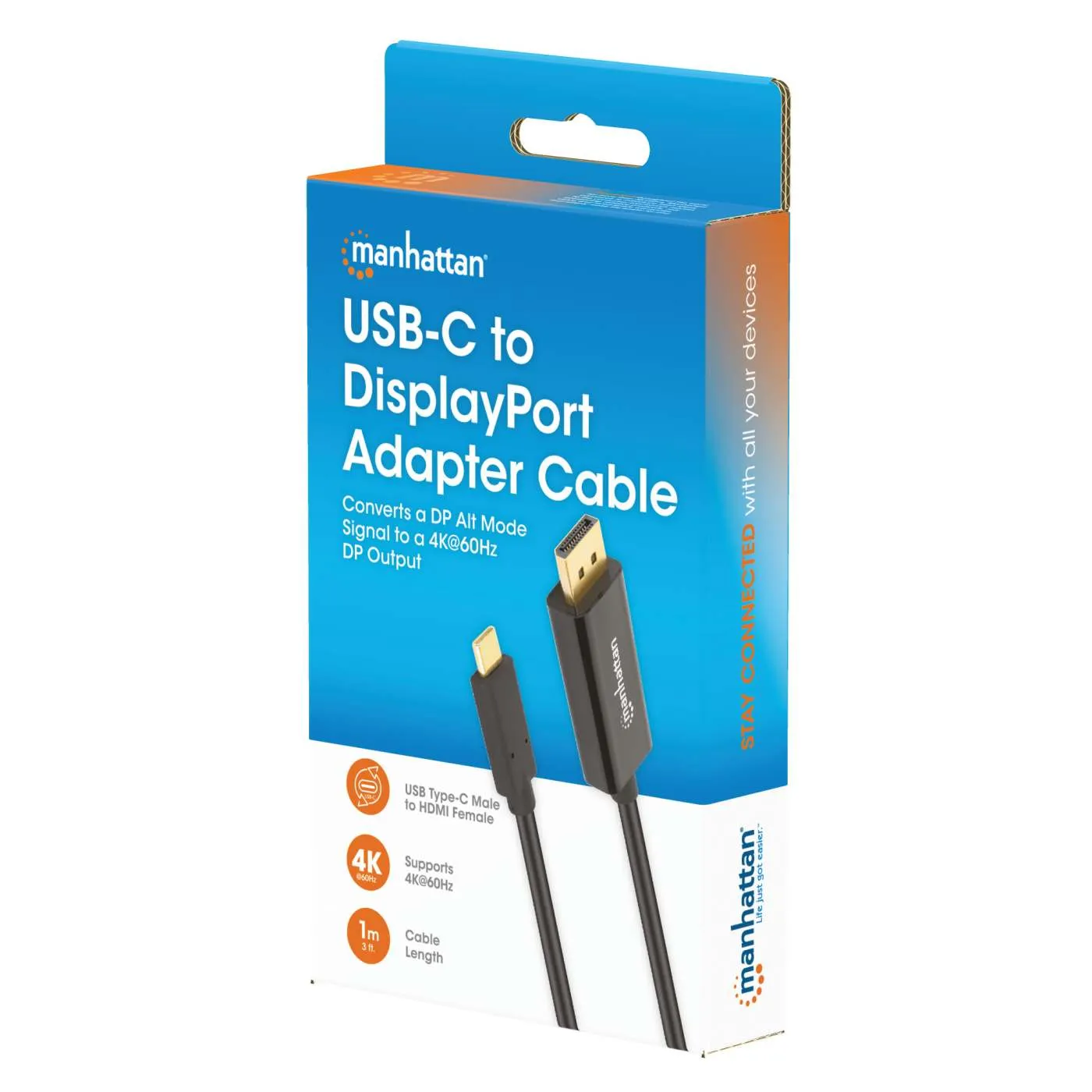 Manhattan Adattatore USB-C DisplayPort 4K@60Hz Nero