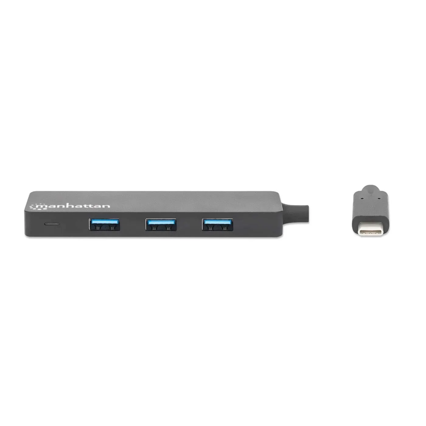 Manhattan 4-Port Hub USB-C a USB-A 5Gbps portatile