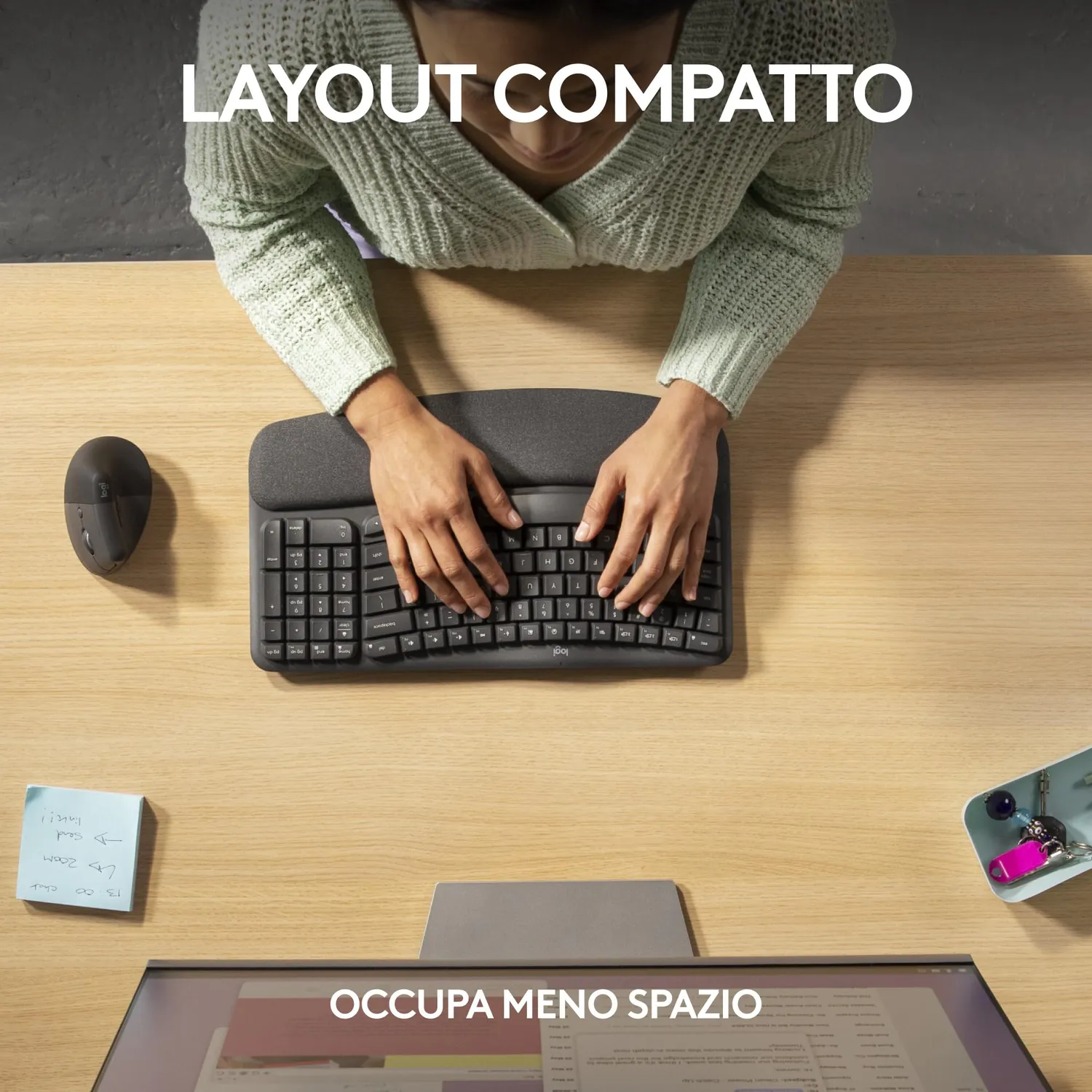 Logitech Wave Keys for Business tastiera ITA QWERTY ergonomica
