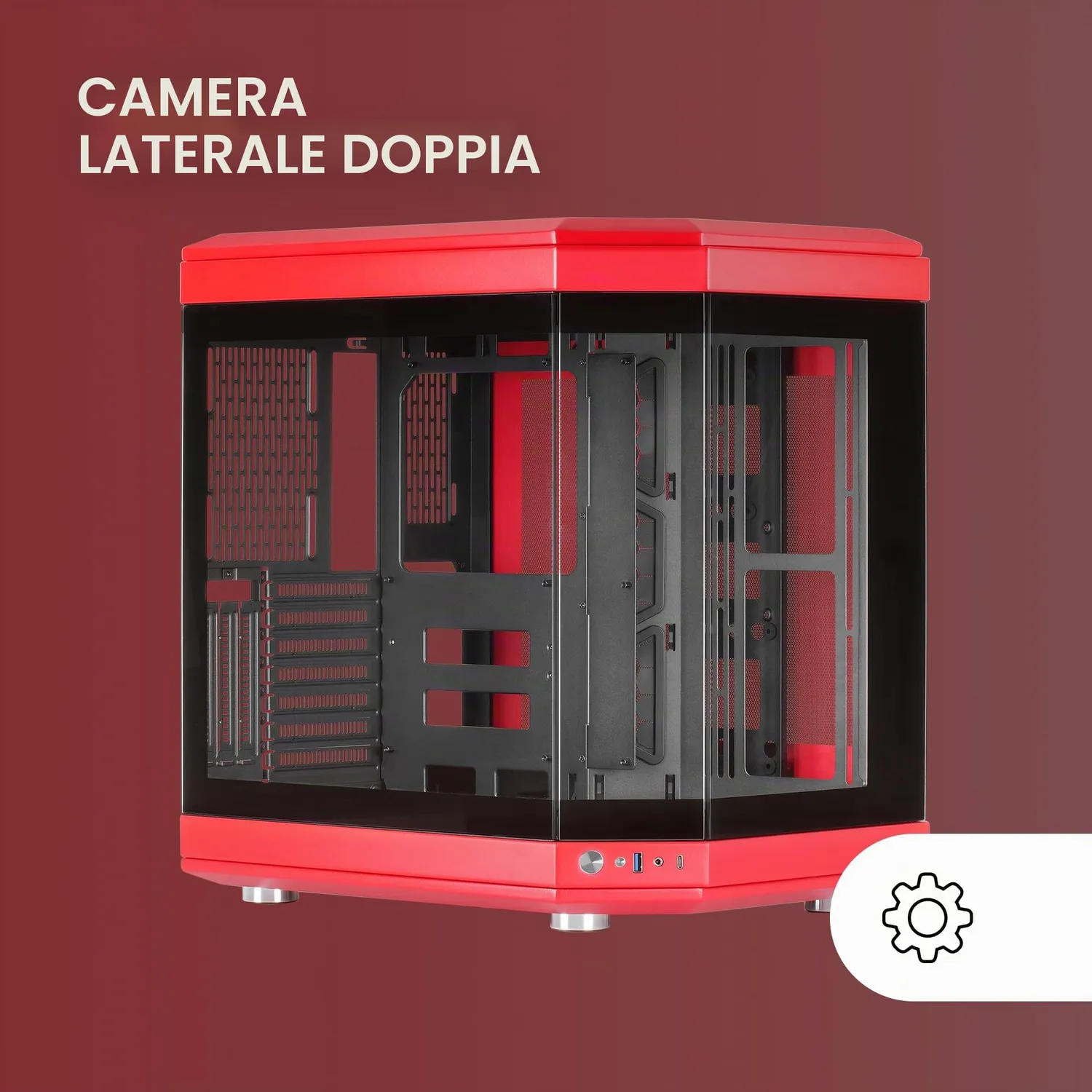 Mars Gaming MC-3T case ATX vetro temperato rosso