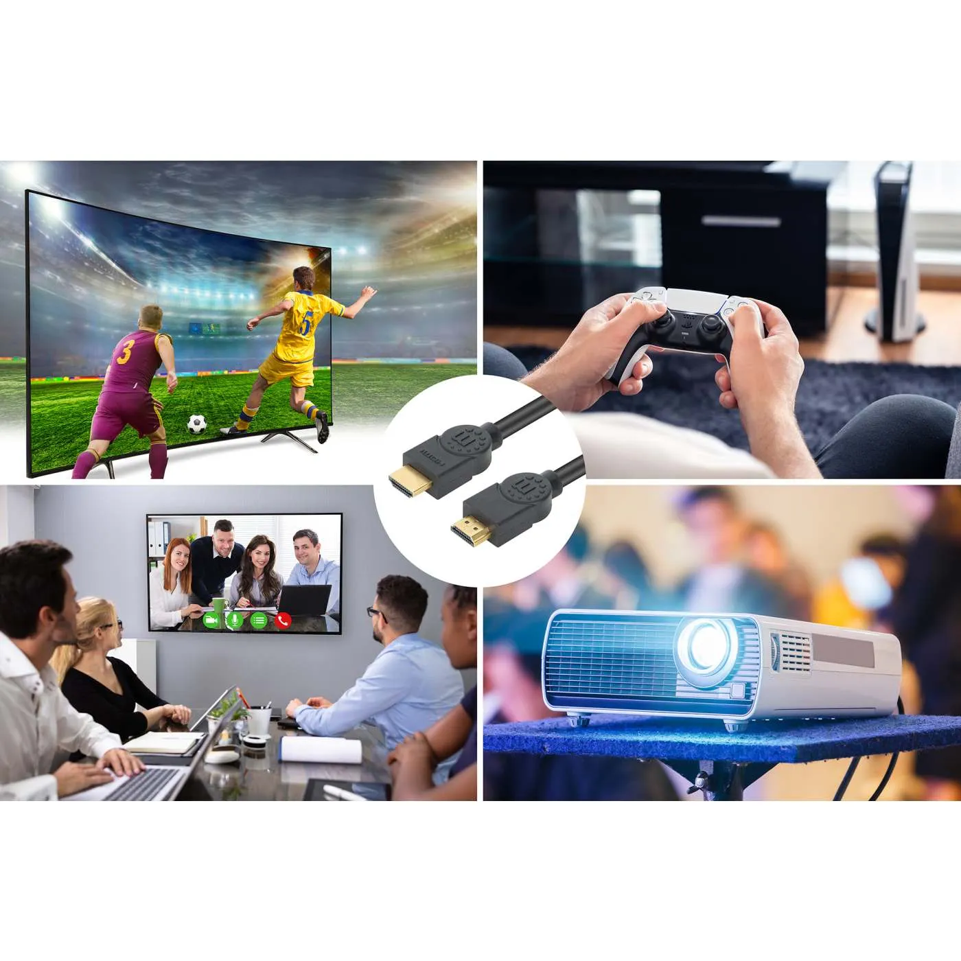Manhattan Cavo HDMI 4K 10 m da Incasso CL3 Ethernet