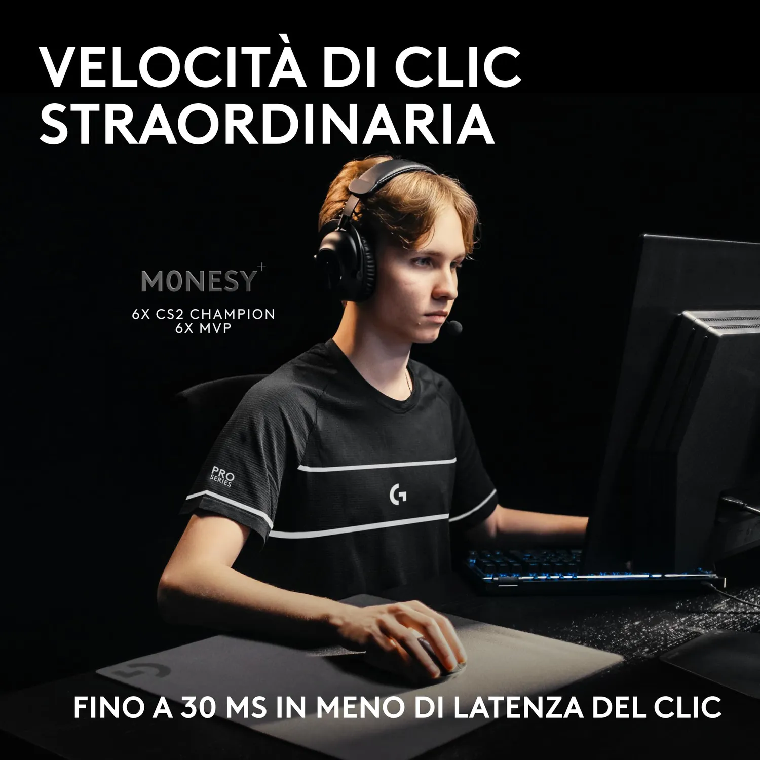 Logitech G PRO X2 SUPERSTRIKE mouse gaming wireless bianco 44K DPI