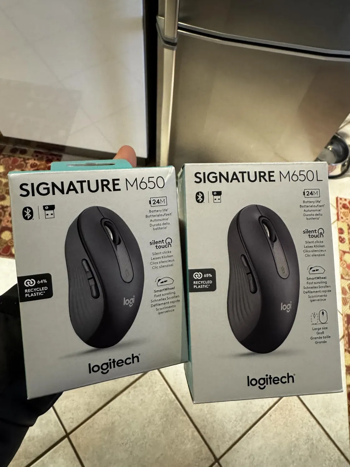 Logitech Signature M650 L Mouse Wireless Bianco Mani Grandi