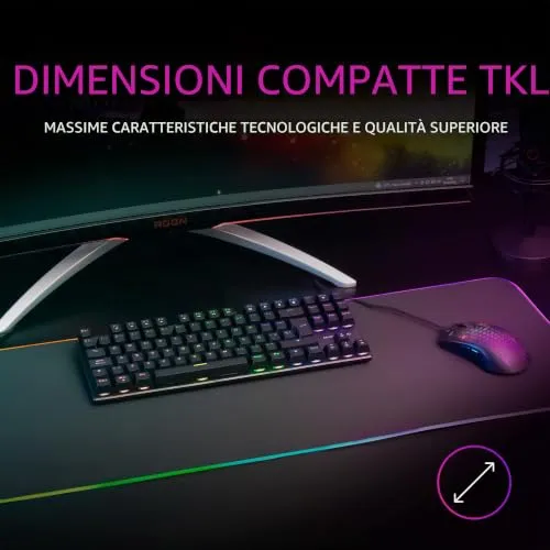 Mars Gaming MK80 Tastiera Meccanica Gaming TKL Switch Marroni