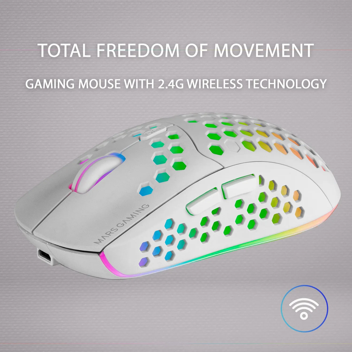 Mars Gaming MMW3W mouse gaming wireless bianco RGB