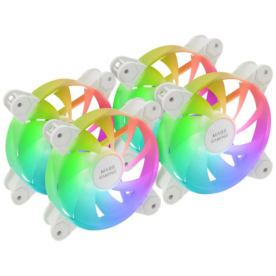 Mars Gaming MF-4A kit 4 ventole 120mm ARGB bianche