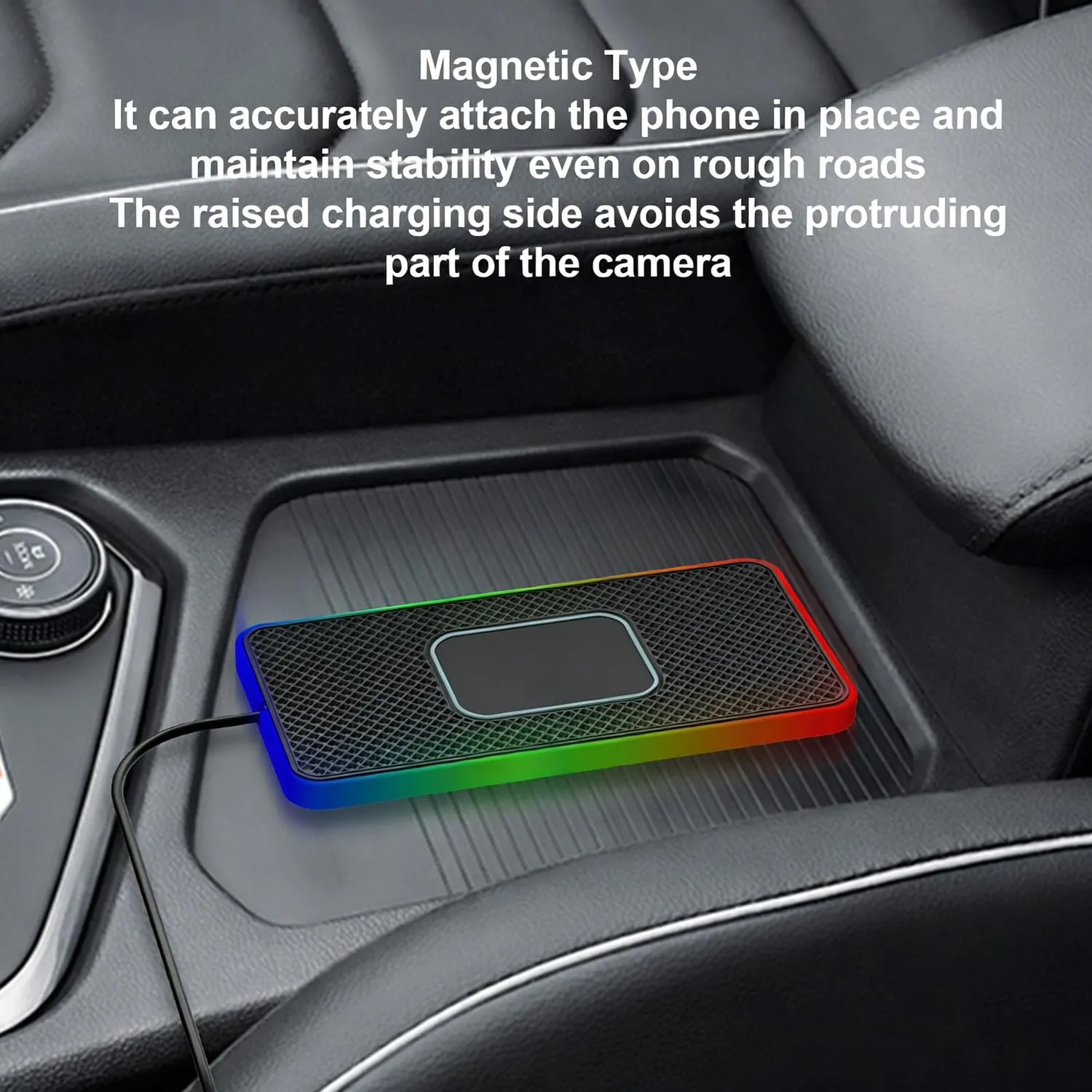 Zunate Tappetino Ricarica Wireless Auto 20W RGB Antiscivolo