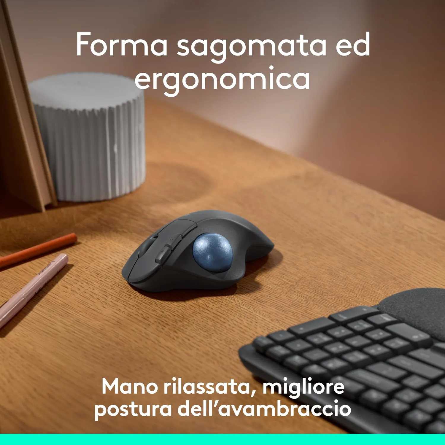 Logitech ERGO M575 trackball wireless grafite business