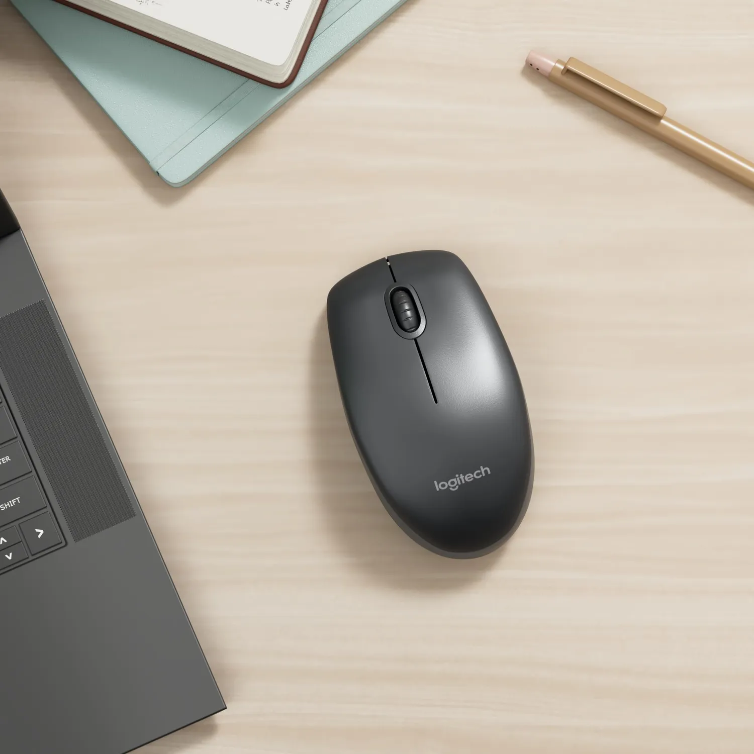 Logitech B100 mouse cablato USB 800 DPI nero