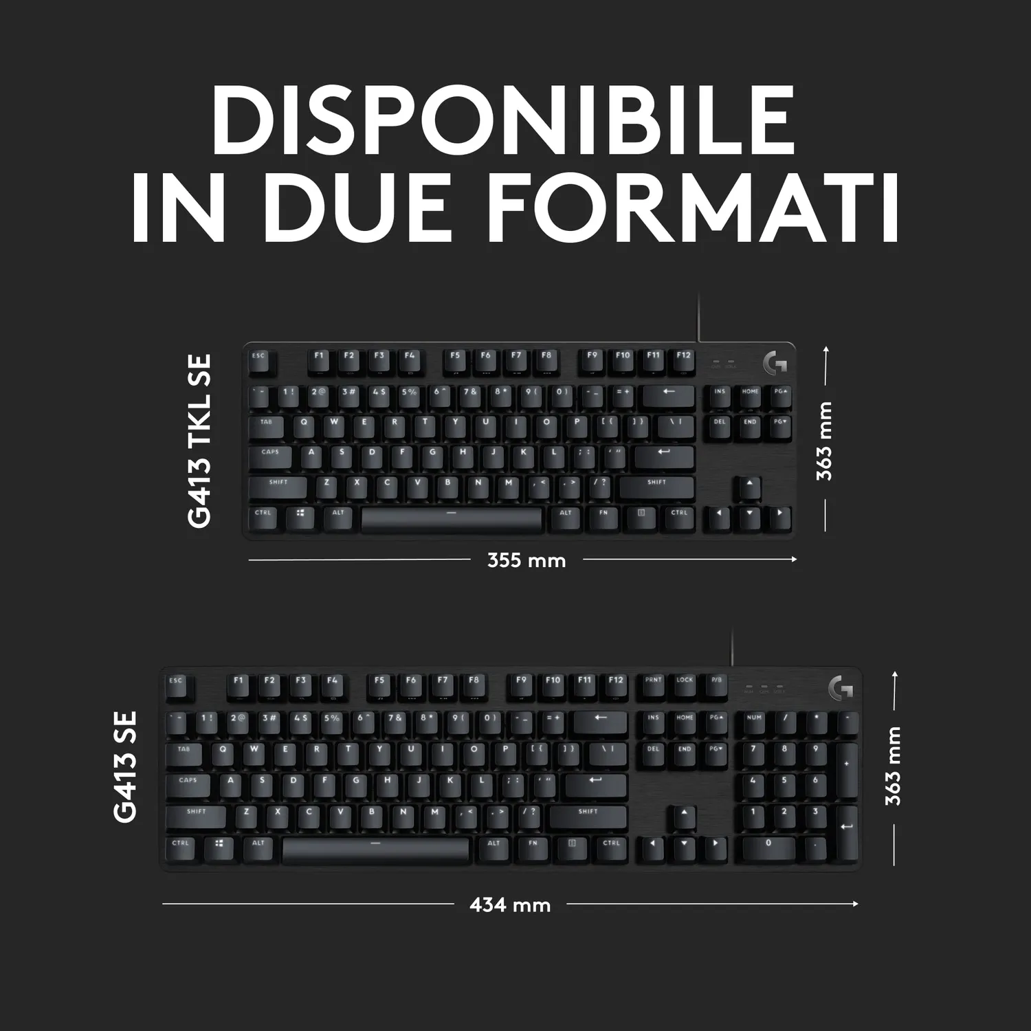 Logitech G G413 SE TKL tastiera meccanica gaming ITA nero