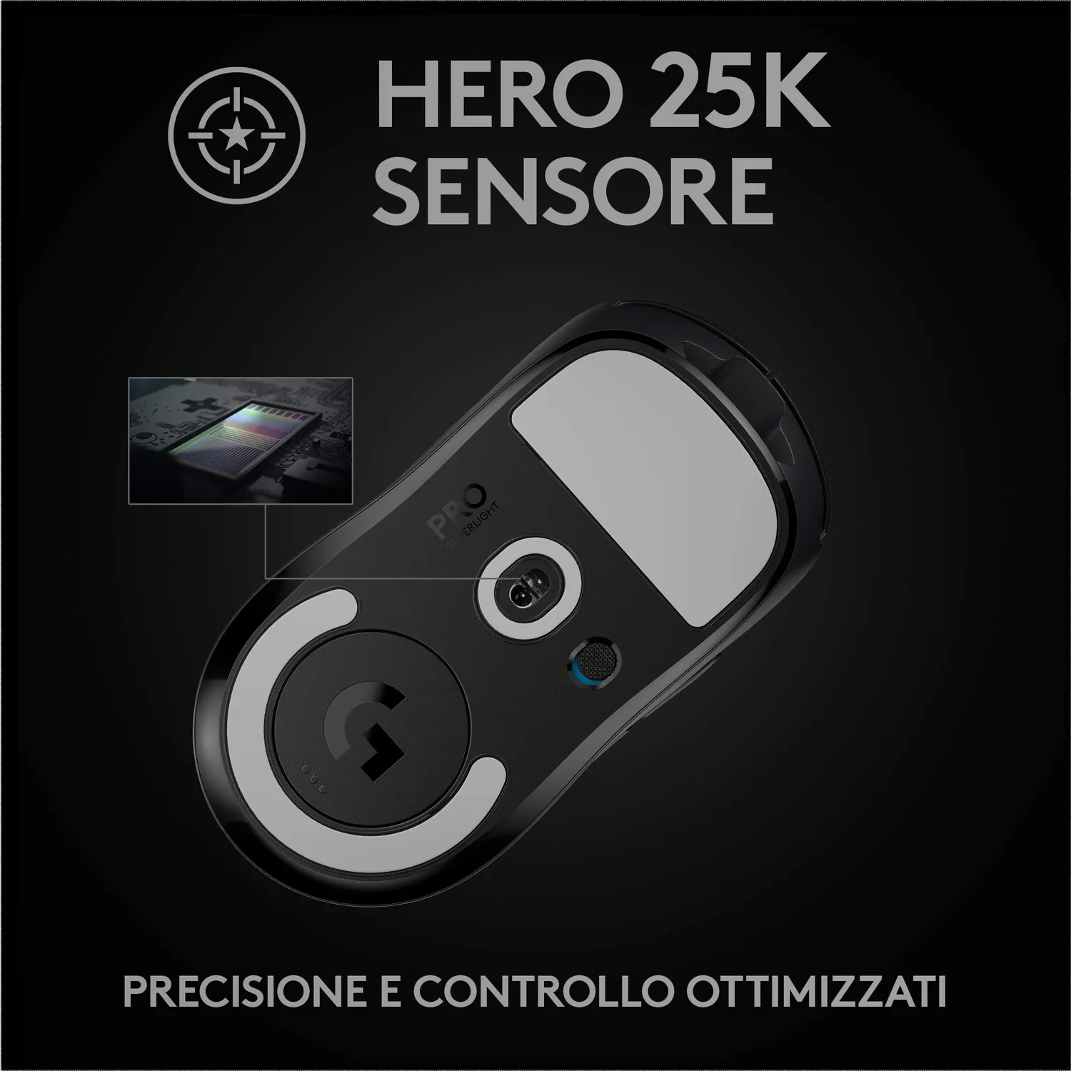Logitech G PRO X SUPERLIGHT mouse gaming wireless nero 63 g