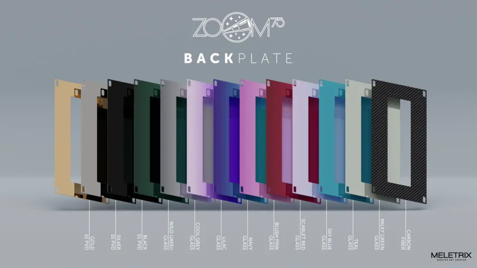 CoffeeKeys Zoom75 backplate vetro Silver ricambio