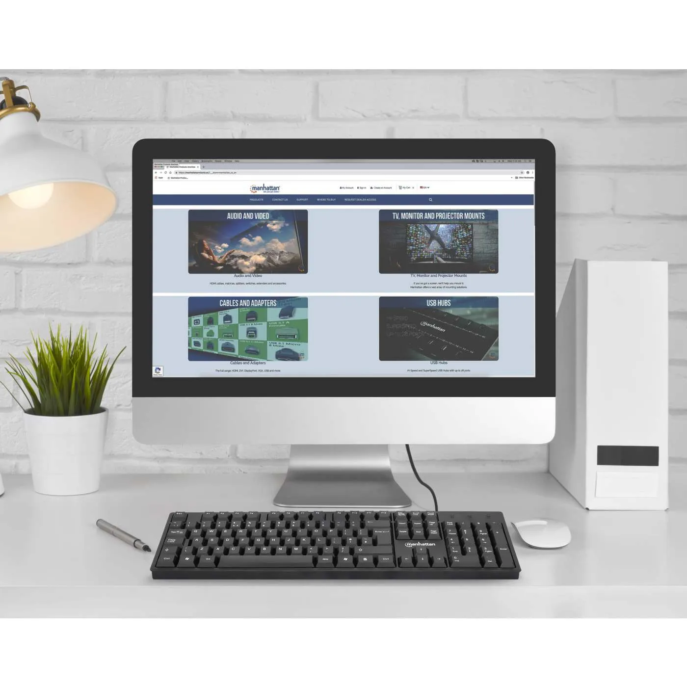 Manhattan Tastiera USB Filo Nera Layout 104 Tasti QWERTY