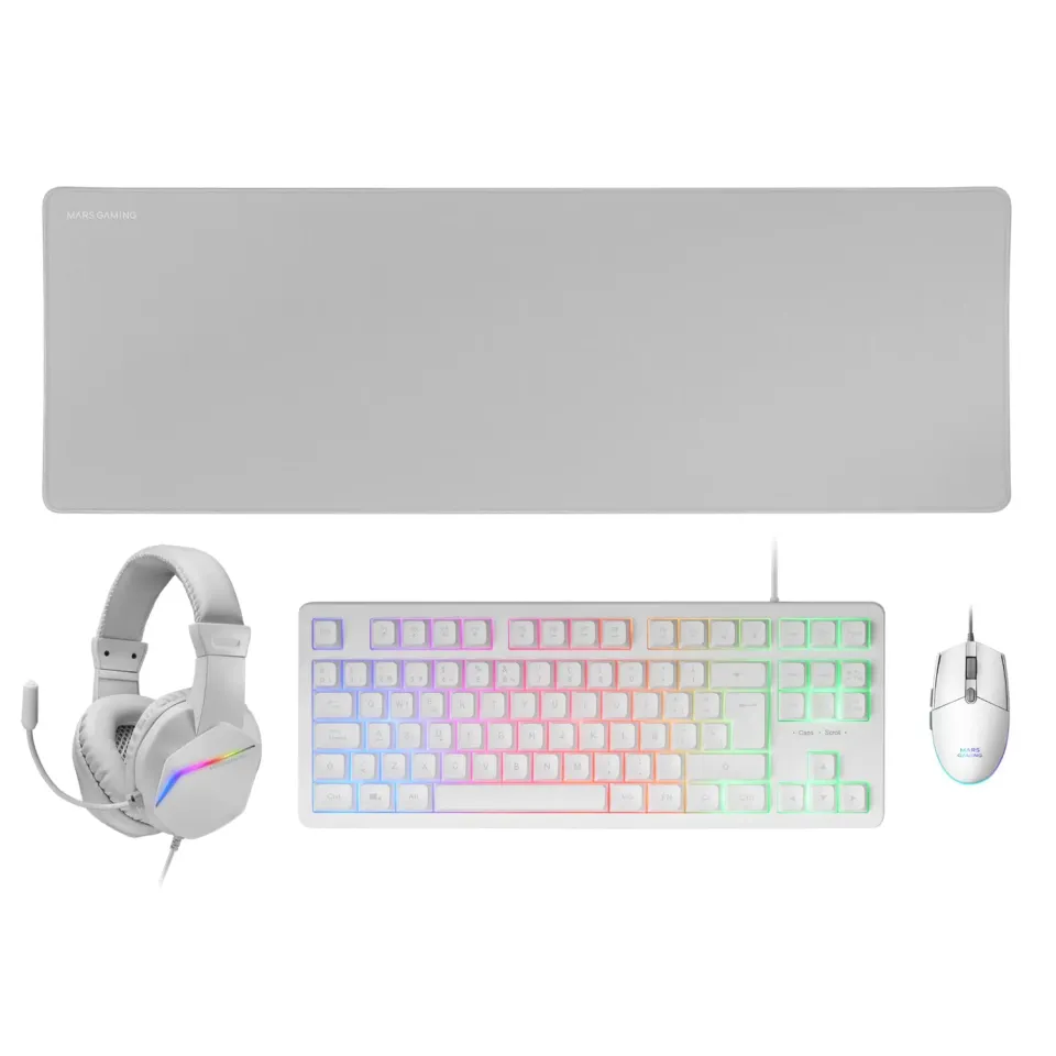 Mars Gaming MCP-RGB3 combo gaming bianco tastiera spagnola