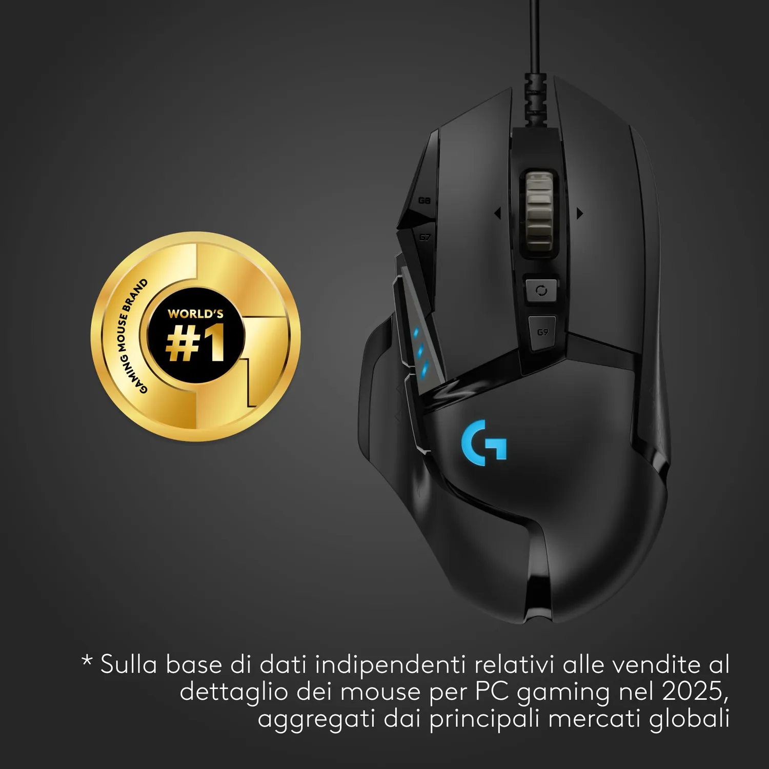 Logitech G G502 HERO mouse gaming cablato 25600 DPI