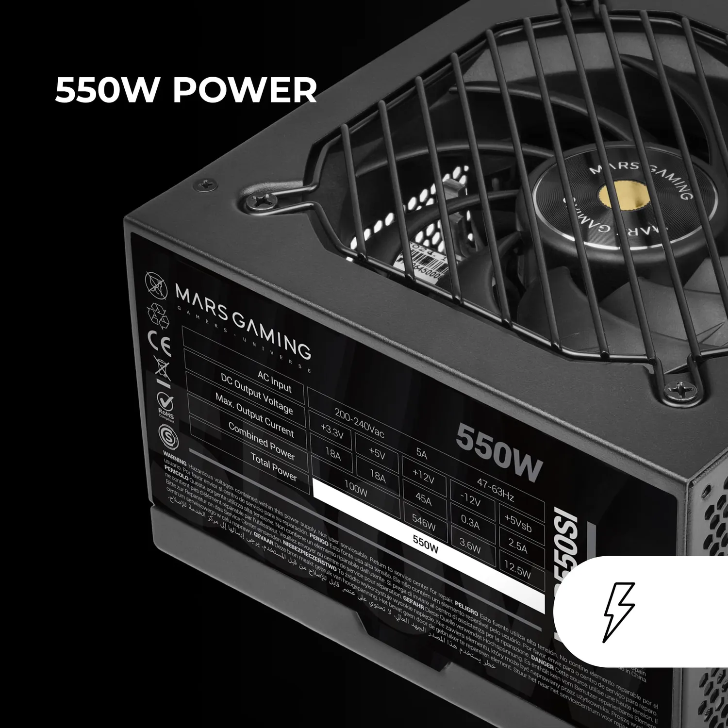 Mars Gaming MPB550SI alimentatore ATX 550W Bronze nero