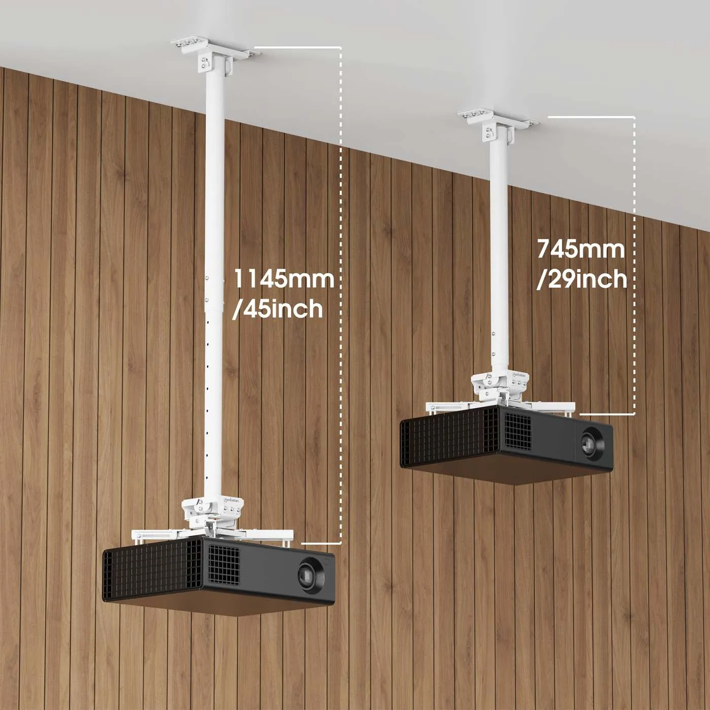 Manhattan Supporto Proiettore Soffitto 35 kg Bianco