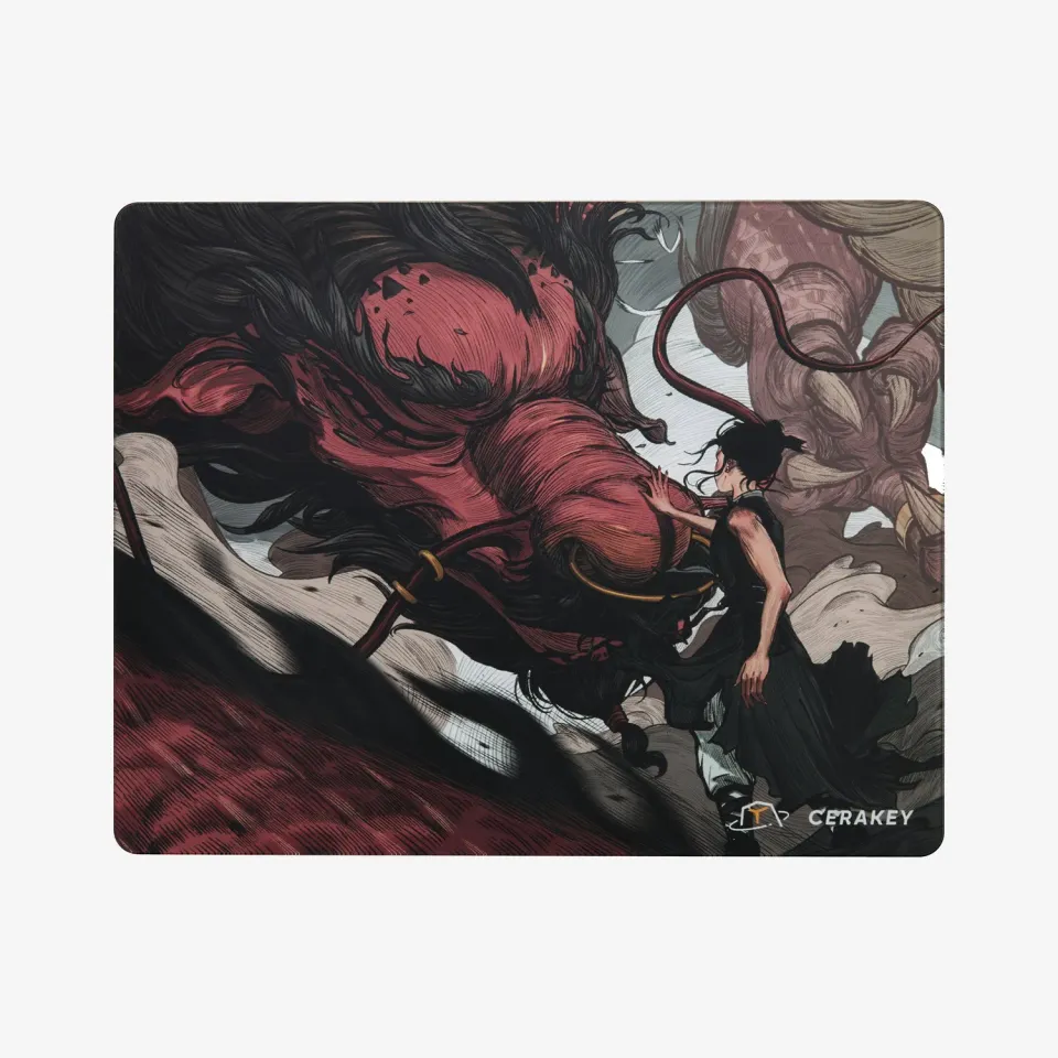 Cerakey X San Yan Erlang Red Dragon tappetino mouse vetro