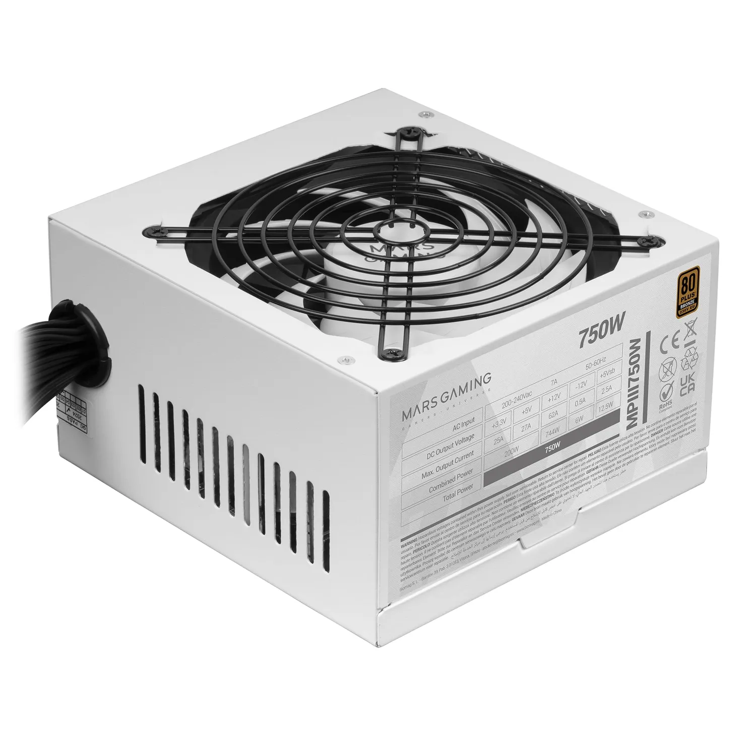 Mars Gaming MPIII750W alimentatore ATX 750W bianco 80Plus Bronze