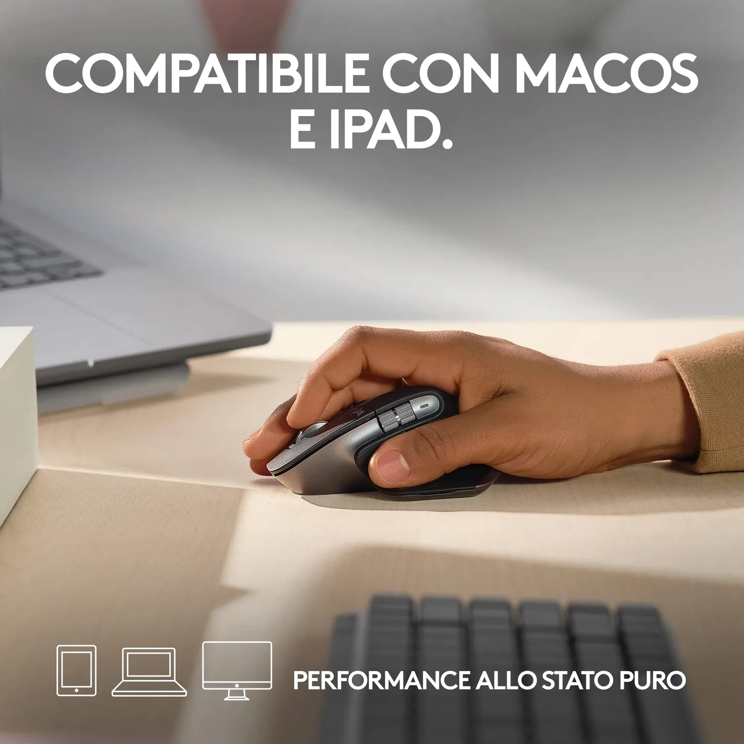 Logitech MX Master 3S per Mac mouse Space Grey 8K