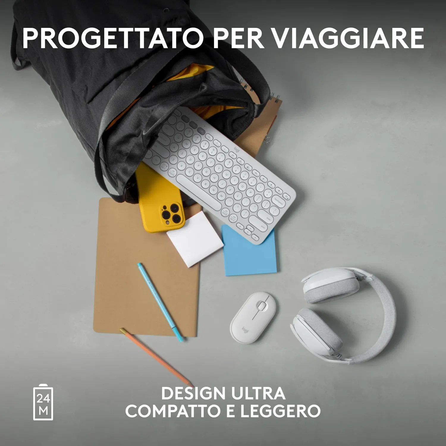 Logitech Pebble 2 M350s mouse bluetooth bianco silenzioso