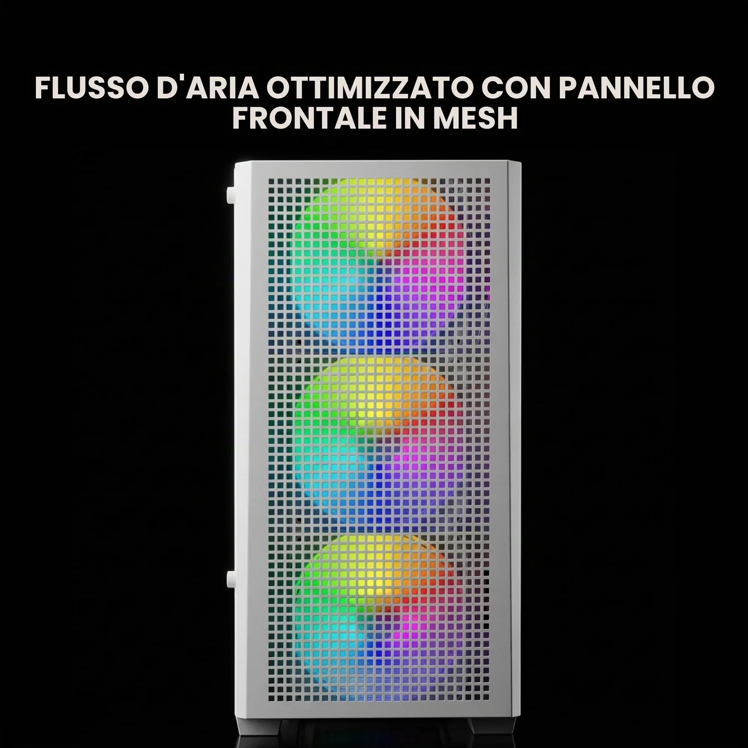 Mars Gaming MC-Vector Case PC Micro-ATX Bianco Vetro