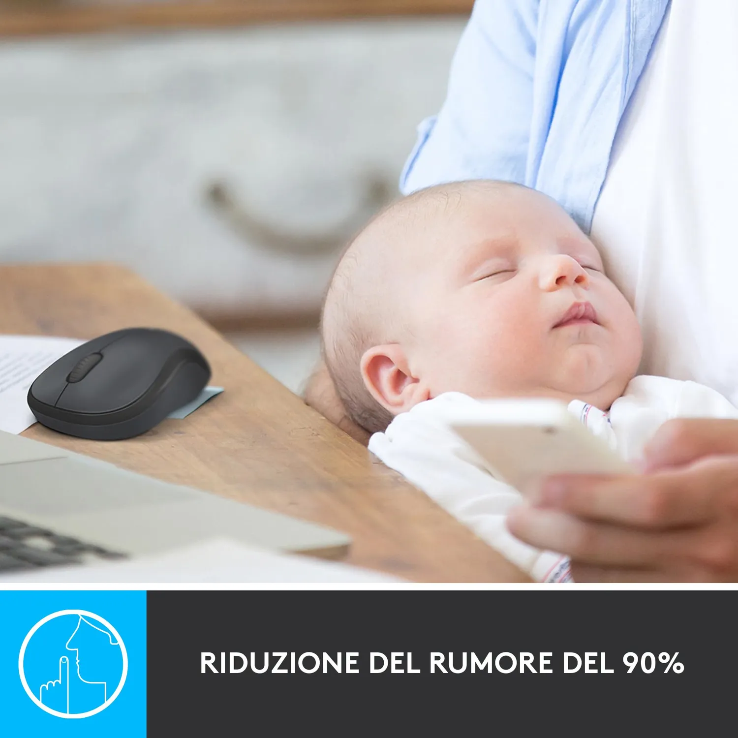 Logitech M220 Silent mouse wireless bianco silenzioso