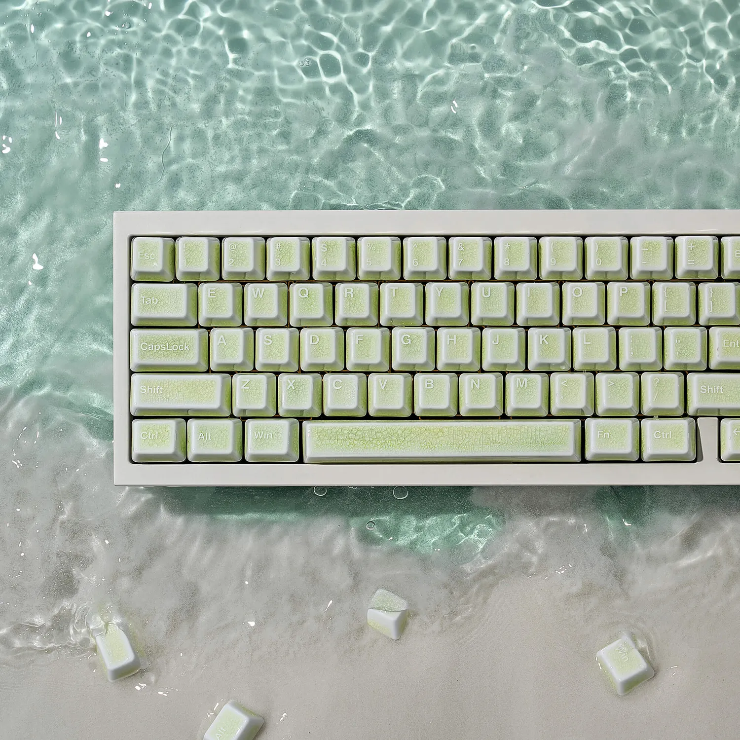 Cerakey Full Set keycap ceramica Green Crazed 113 tasti