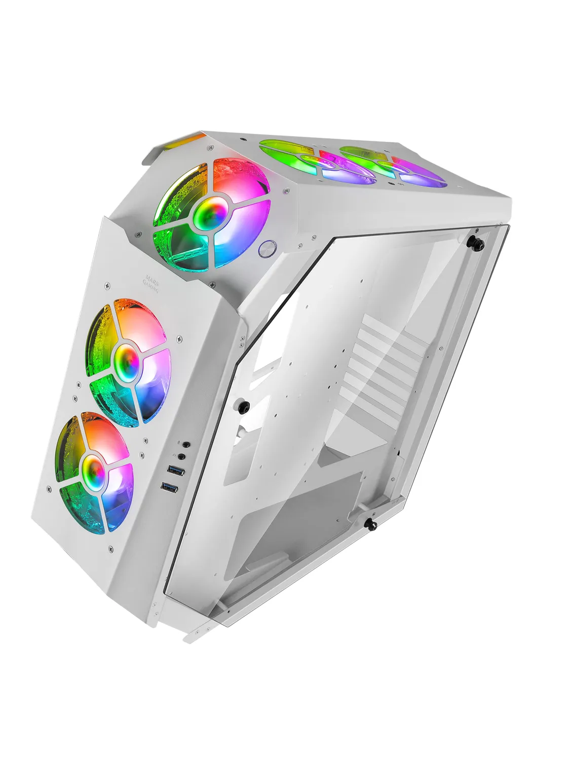 Mars Gaming MC51W case PC ATX bianco vetro temperato