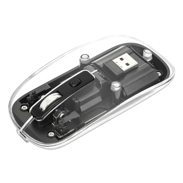 Manhattan mouse wireless trasparente ricaricabile 1600 DPI nero