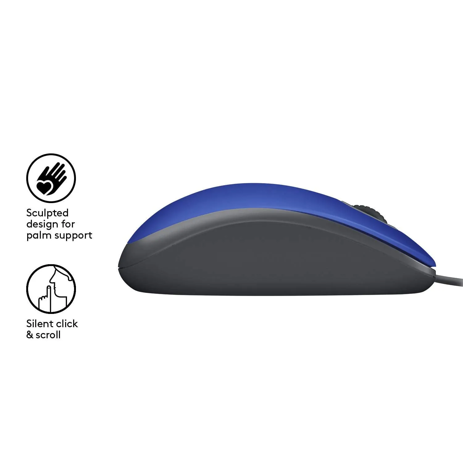 Logitech M110 mouse USB cablato blu singolo silenzioso