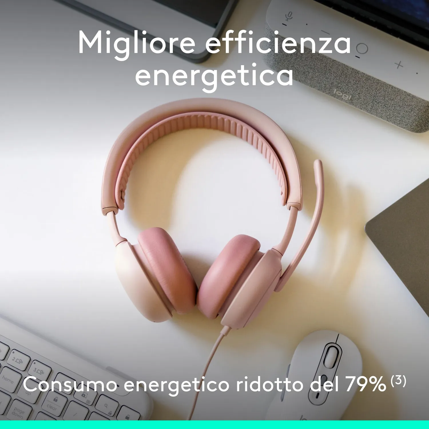 Logitech Zone Wired 2 cuffie con microfono USB rosa ANC