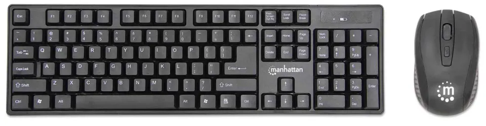 Manhattan Wireless set tastiera e mouse 2,4 GHz nero